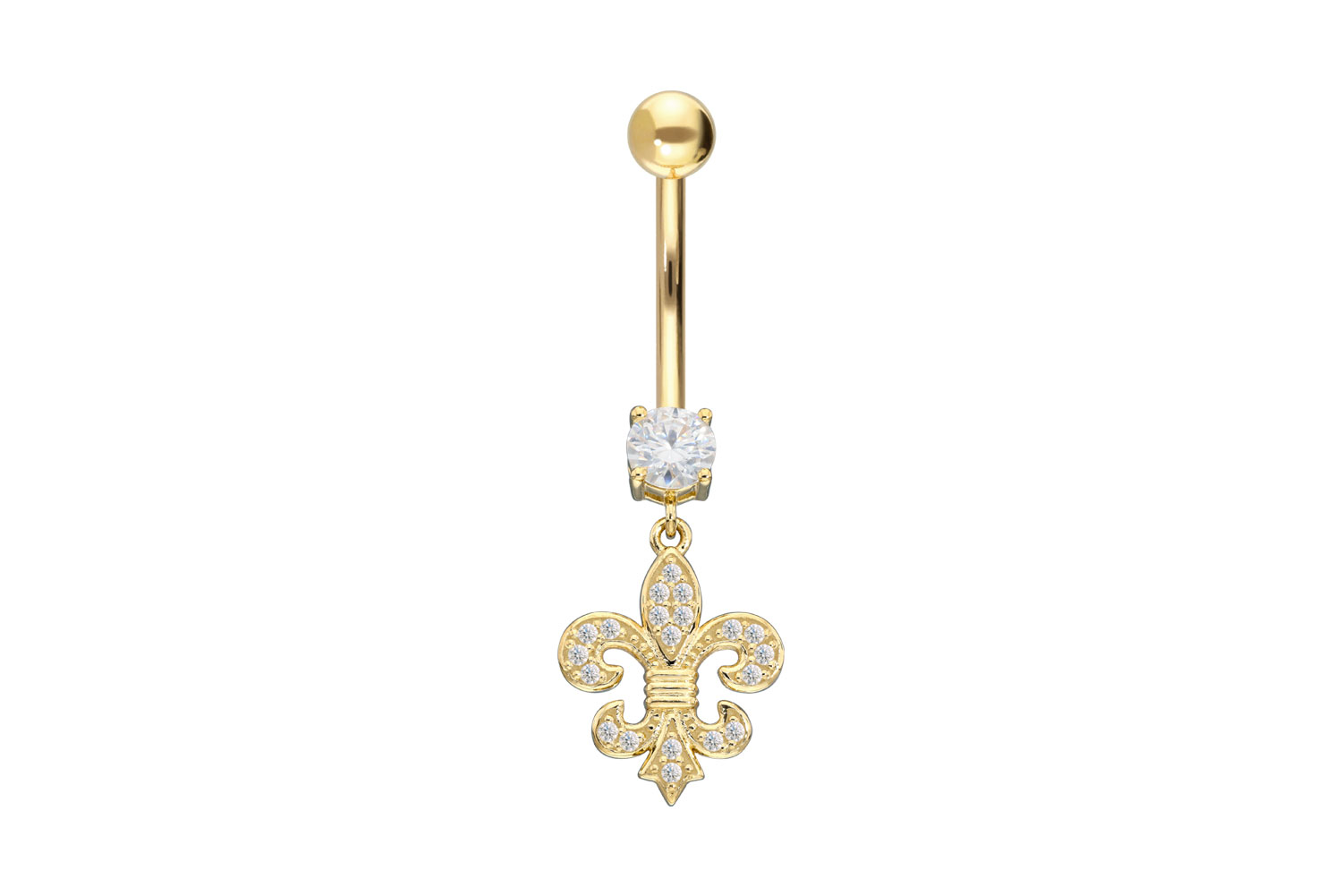 18 Karat Gold Bananabell Piercing MOISSANIT-LILIE